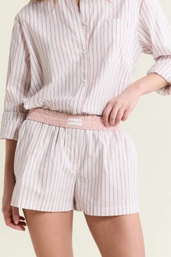 Discount ETAM Short de pyjama à rayures avec coton ROSE