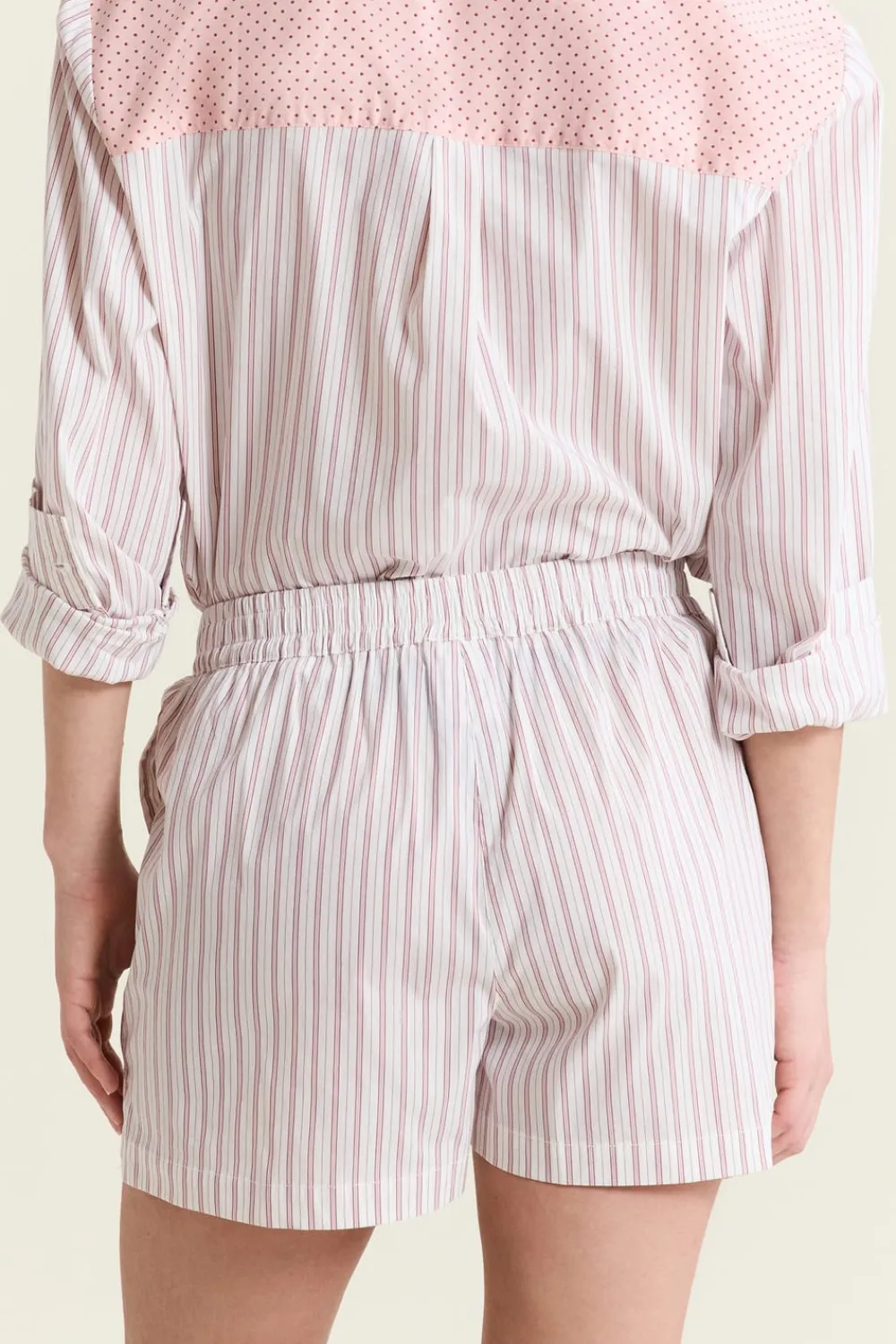 Discount ETAM Short de pyjama à rayures avec coton ROSE