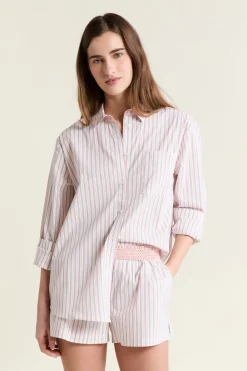 Discount ETAM Short de pyjama à rayures avec coton ROSE