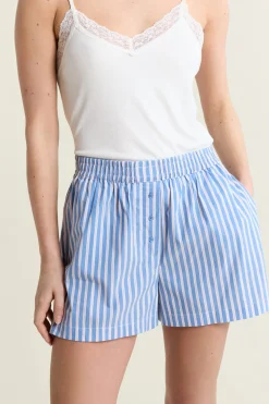 Discount ETAM Short de pyjama à rayures avec coton BLEU