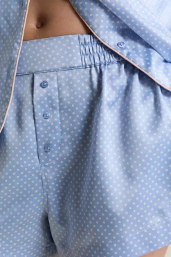 Discount ETAM Short de pyjama satiné à pois IMP BLEU VERT