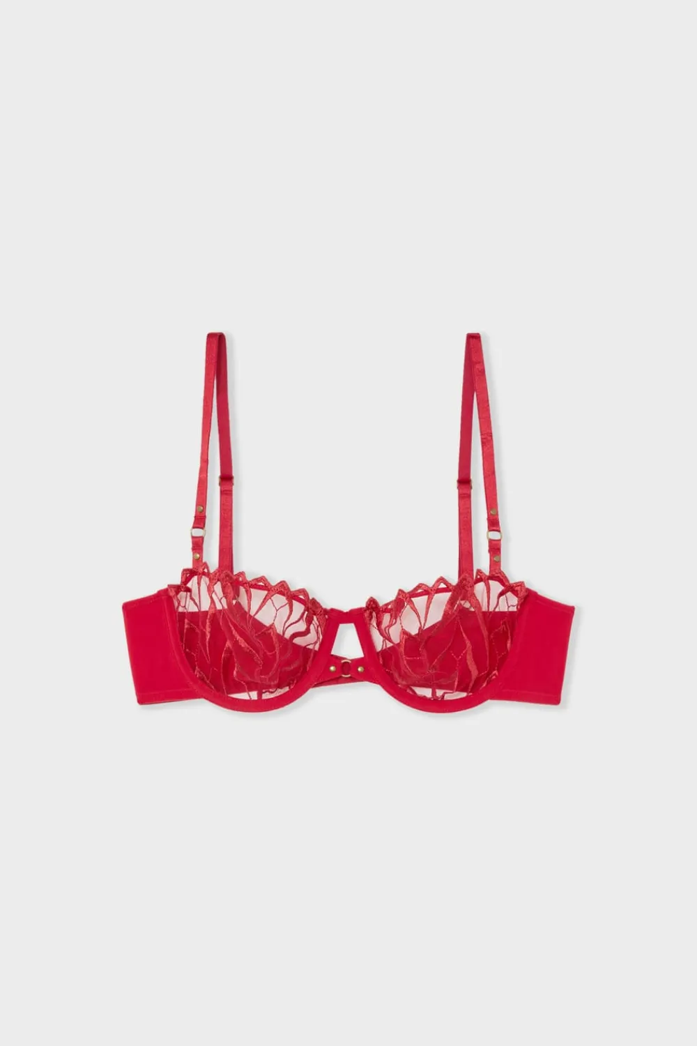 New ETAM Soutien-gorge N.9 - Balconnet en broderie ROUGE