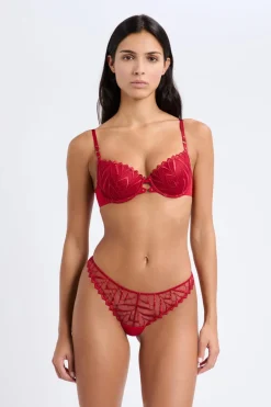 Outlet ETAM Soutien-gorge N.4 - Le coques fines en broderie ROUGE