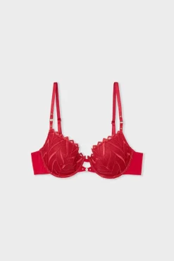 Outlet ETAM Soutien-gorge N.4 - Le coques fines en broderie ROUGE