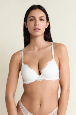 Hot ETAM Soutien-gorge N.2 - Le push-up en dentelle ECRU