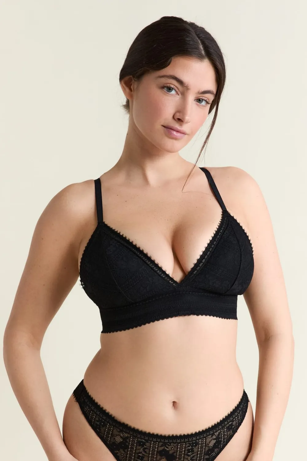 Best ETAM Soutien-gorge N.8 - Le triangle sans armatures en dentelle NOIR