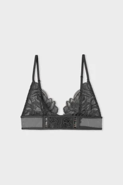 Outlet ETAM Soutien-gorge triangle en guipure NOIR