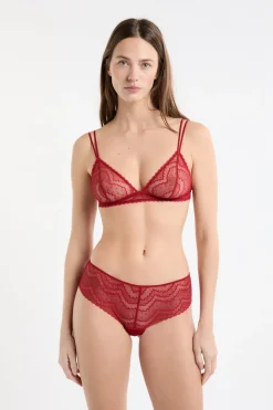 Hot ETAM Soutien-gorge triangle en dentelle ROUGE