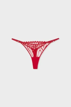 Online ETAM String en broderie ROUGE