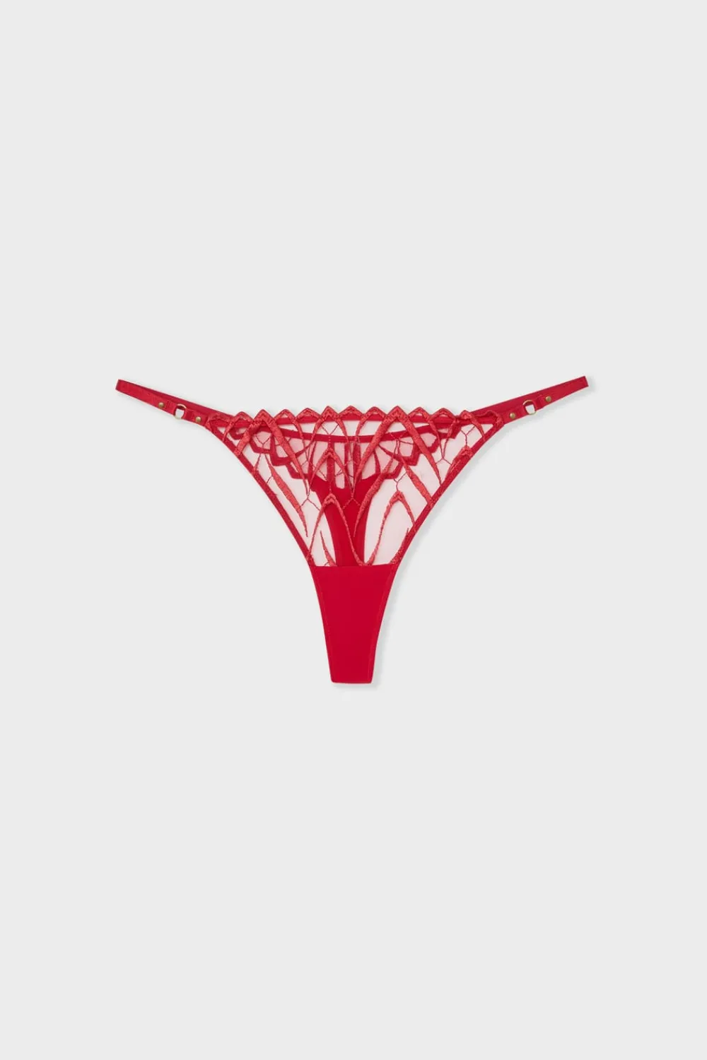 Online ETAM String en broderie ROUGE