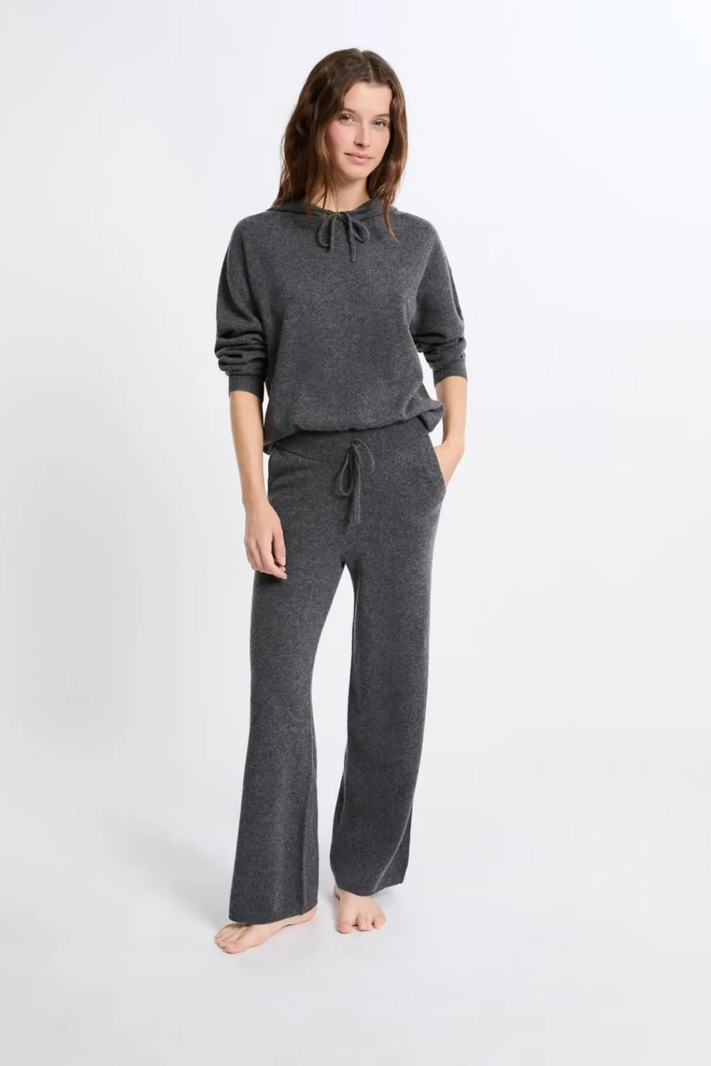 Outlet ETAM Sudadera con capucha de cashmere ANTRACITA