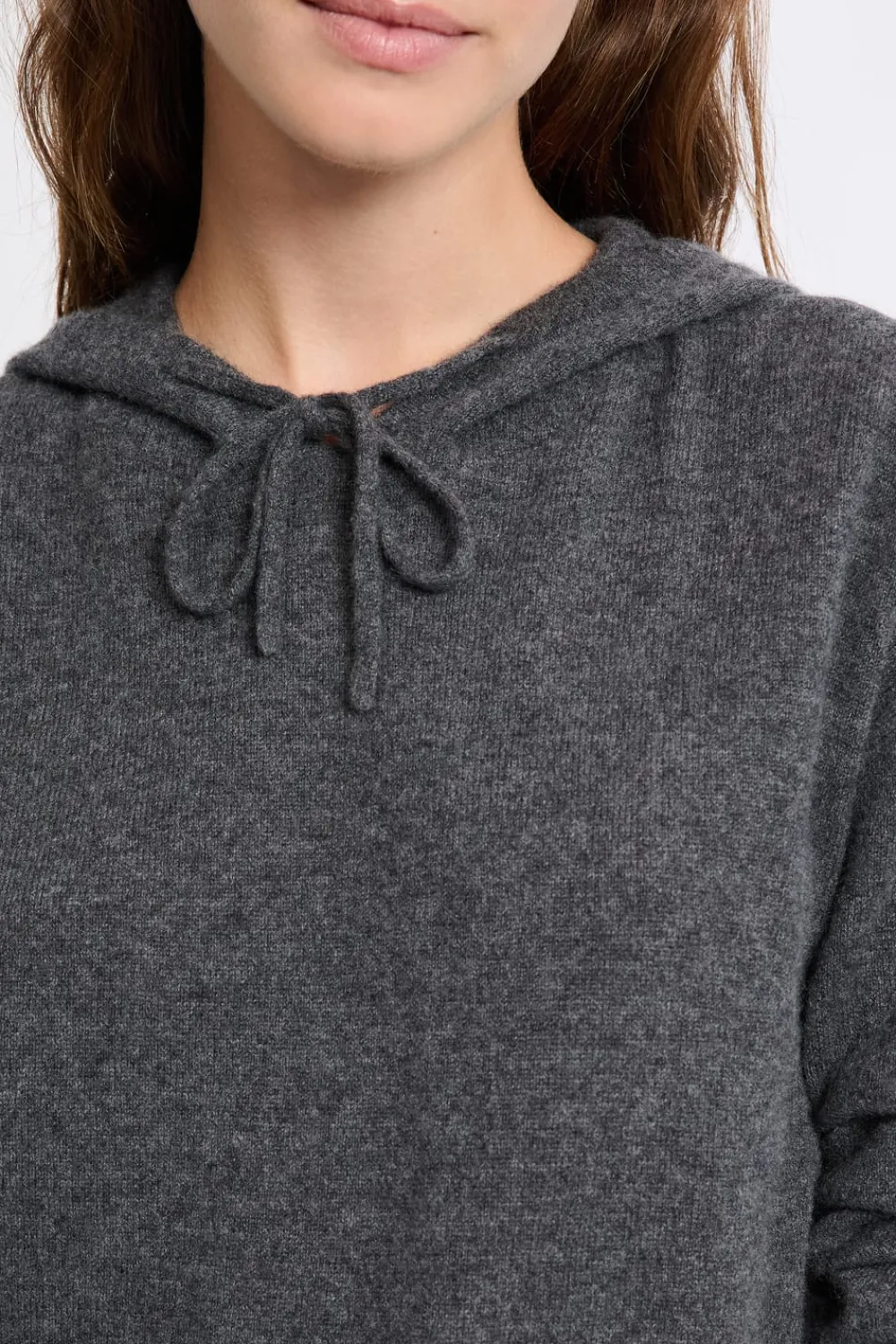 Outlet ETAM Sudadera con capucha de cashmere ANTRACITA