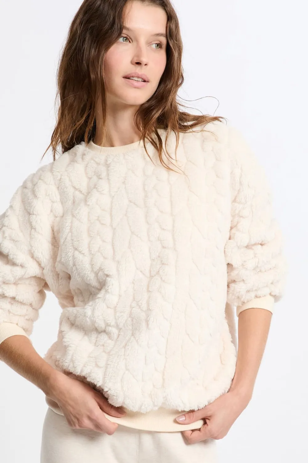 ETAM Sudadera con efecto polar CRUDO