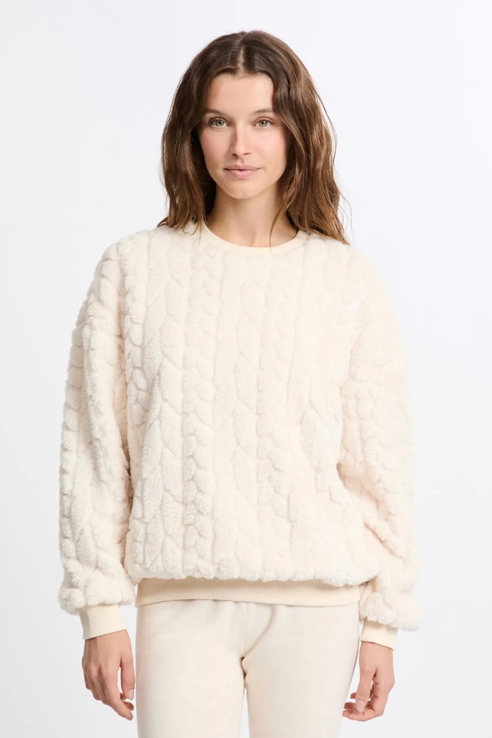 ETAM Sudadera con efecto polar CRUDO
