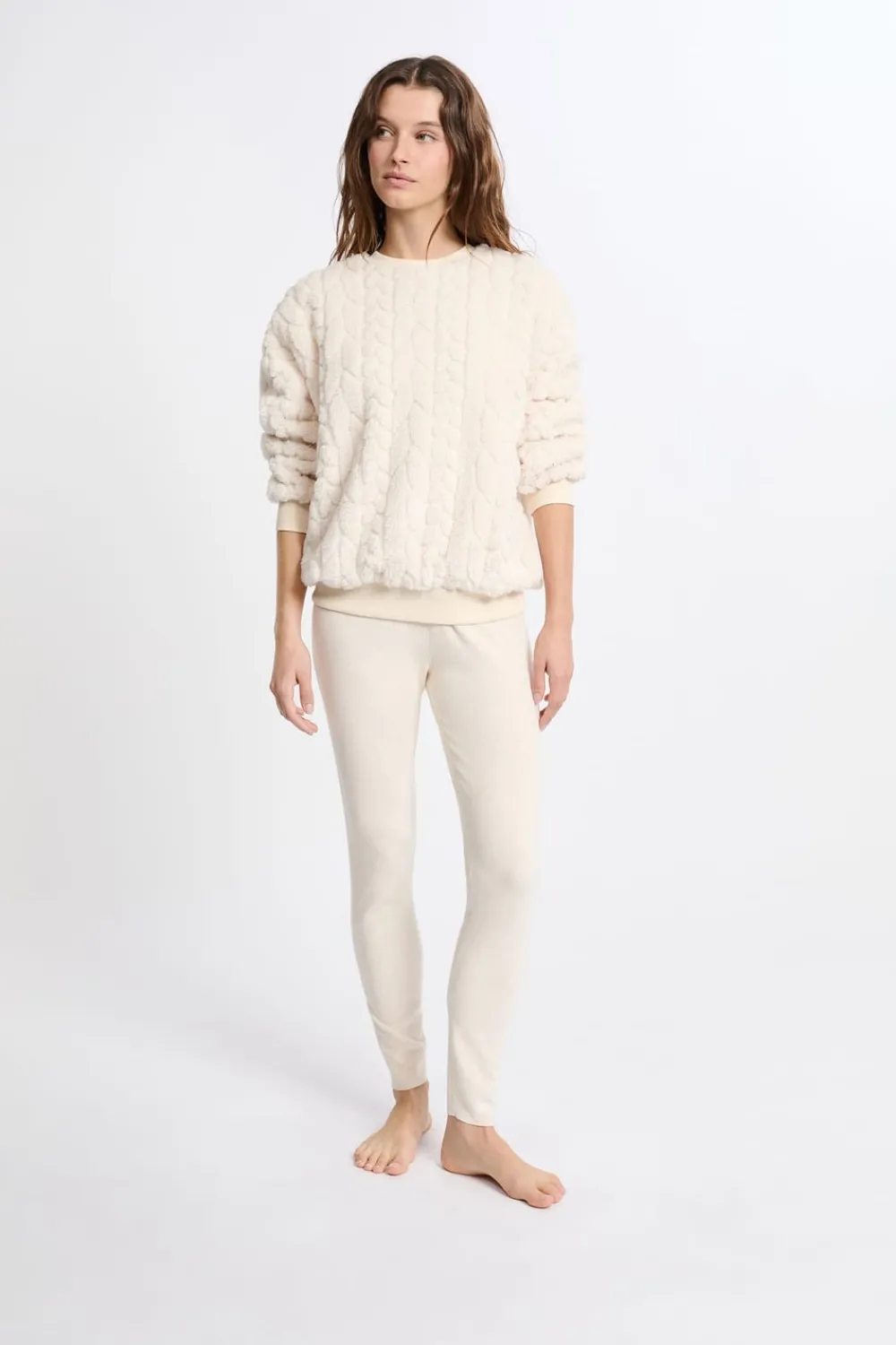 ETAM Sudadera con efecto polar CRUDO