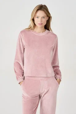 Hot ETAM Sudadera con efecto terciopelo ROSA EMPOLVADO