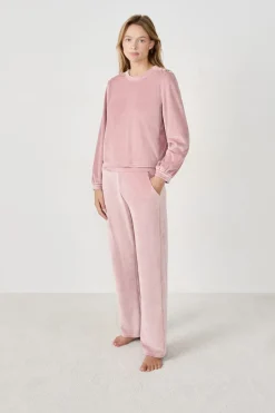 Hot ETAM Sudadera con efecto terciopelo ROSA EMPOLVADO