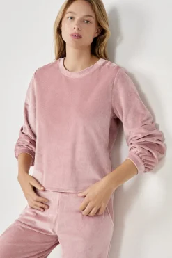 Hot ETAM Sudadera con efecto terciopelo ROSA EMPOLVADO