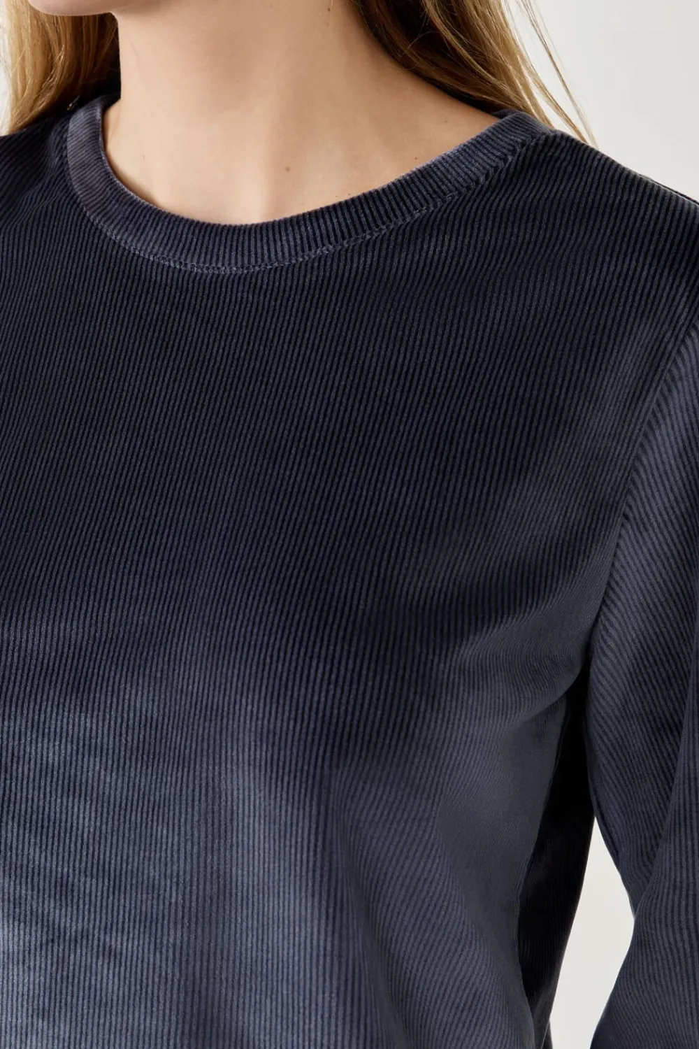 Outlet ETAM Sudadera con efecto terciopelo AZUL NOCHE