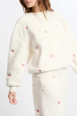 Online ETAM Sudadera con estampado de corazones efecto polar CRUDO