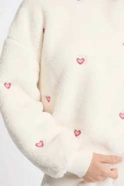 Online ETAM Sudadera con estampado de corazones efecto polar CRUDO
