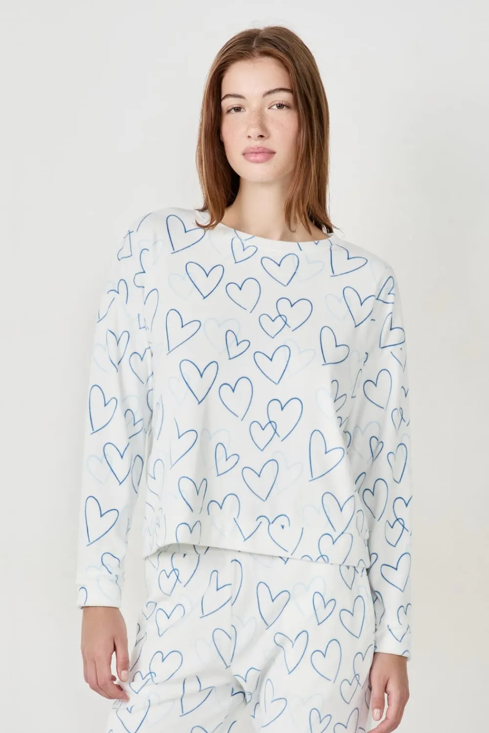 Sale ETAM Sudadera de pijama con corazones BLANCO