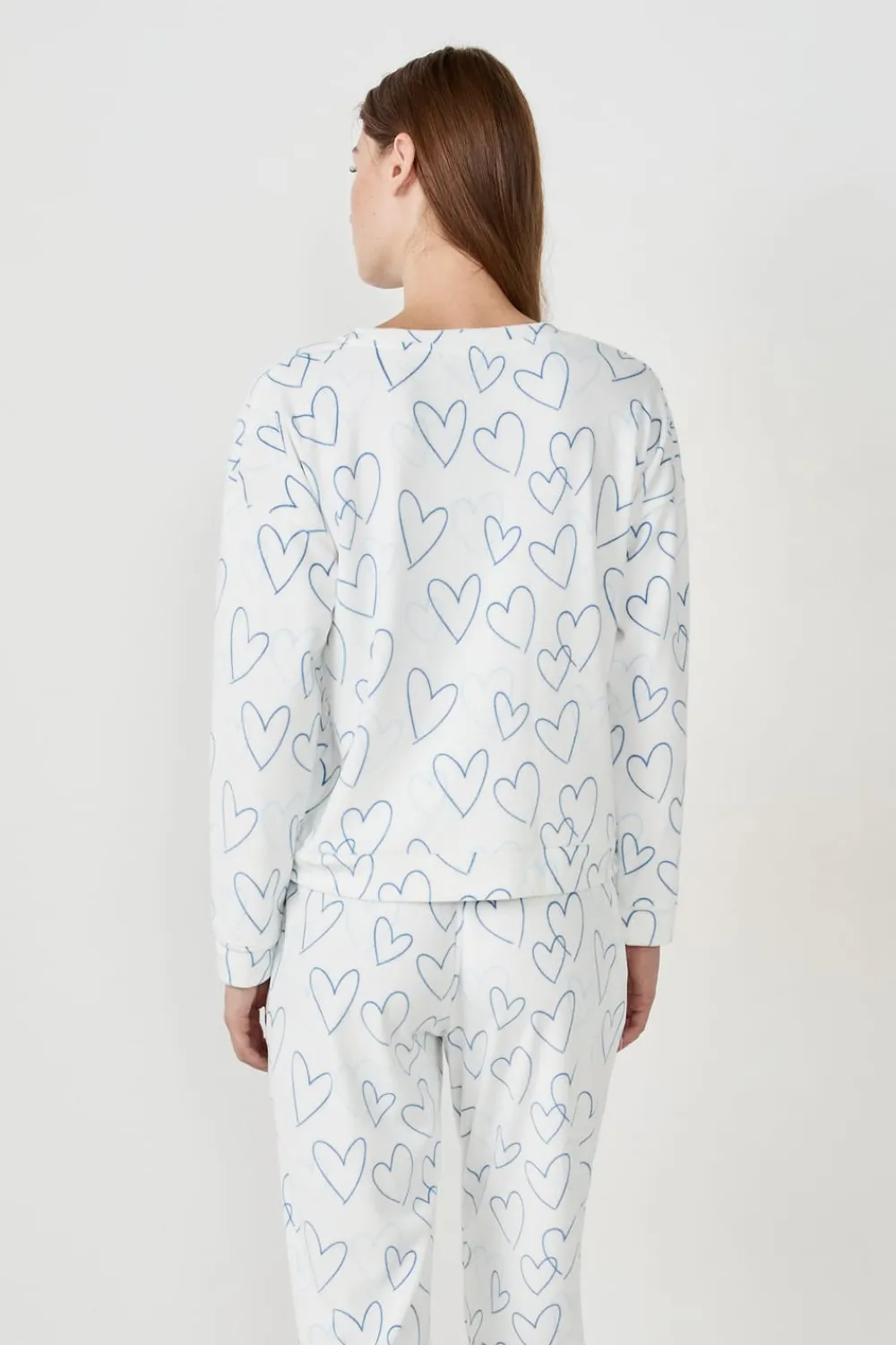 Sale ETAM Sudadera de pijama con corazones BLANCO