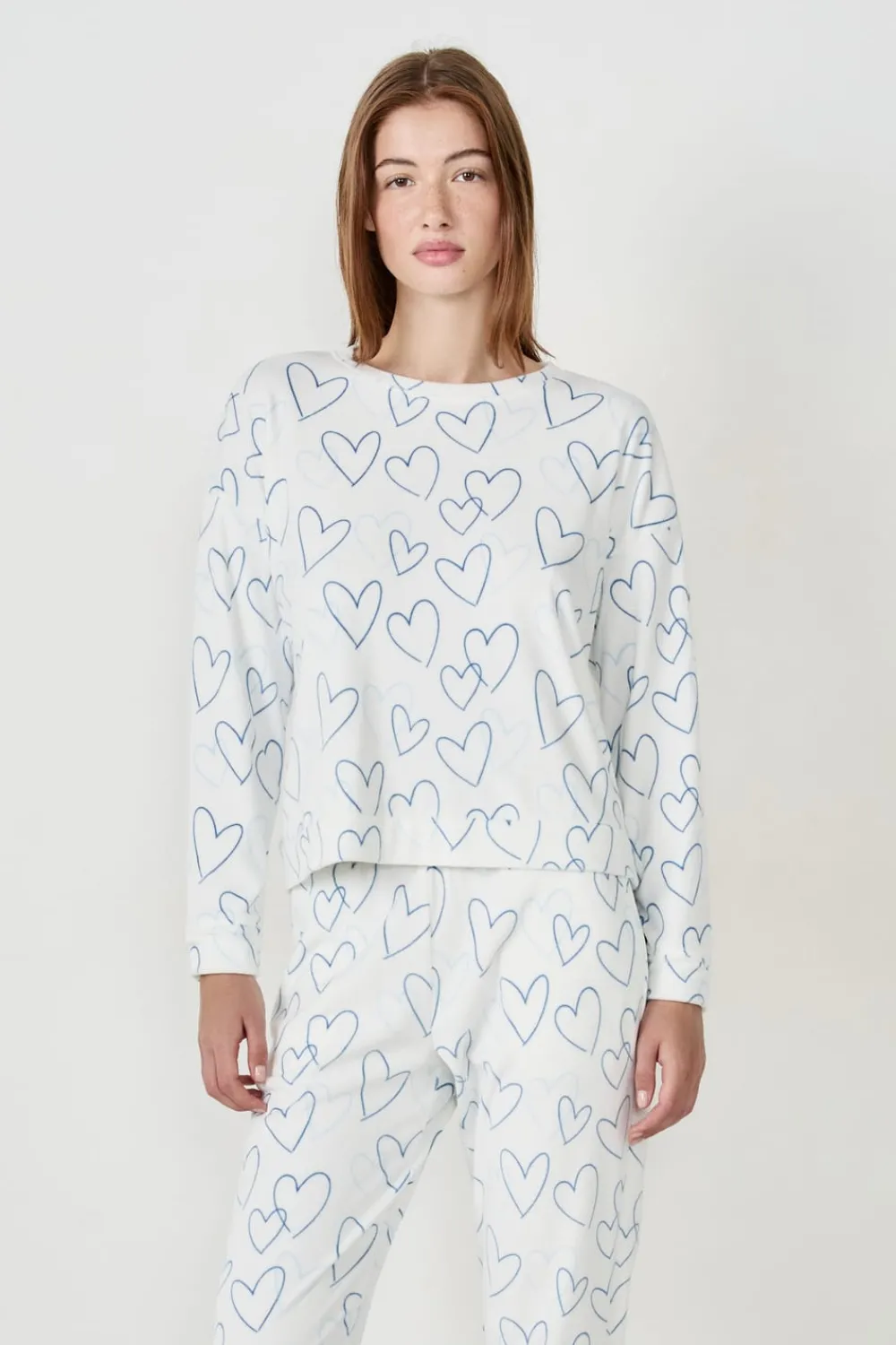 Sale ETAM Sudadera de pijama con corazones BLANCO