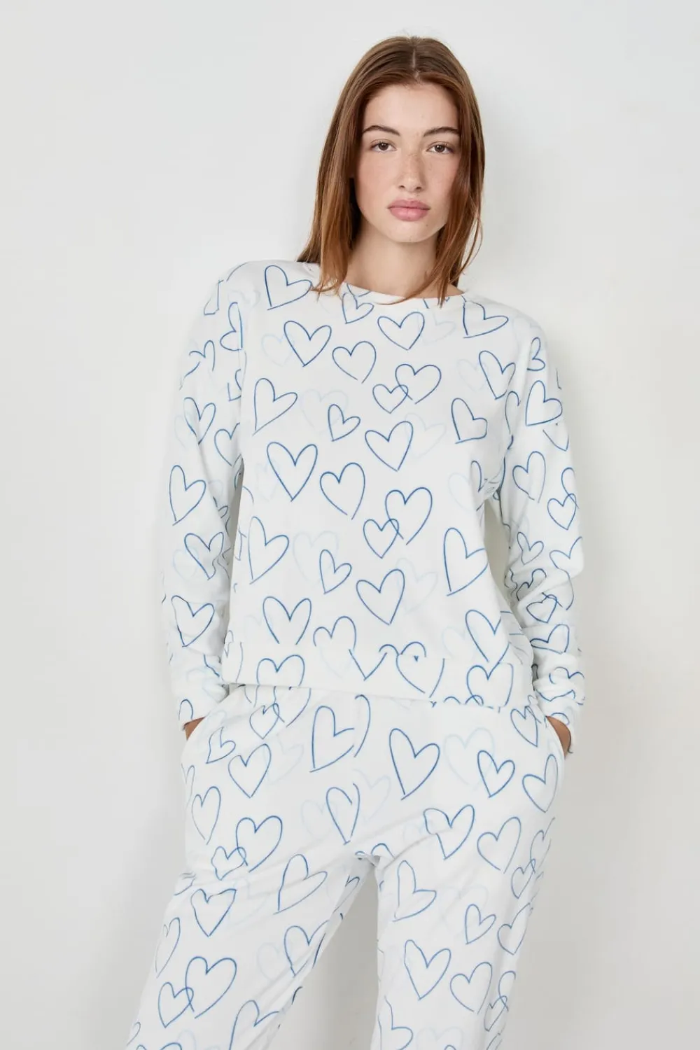 Sale ETAM Sudadera de pijama con corazones BLANCO