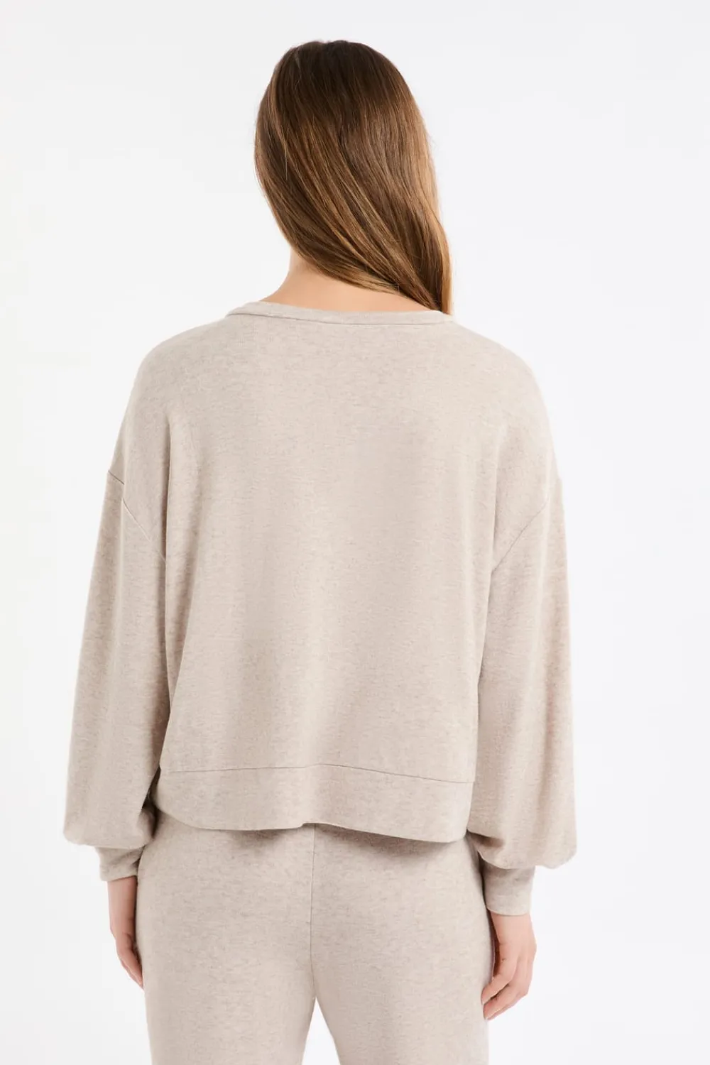 New ETAM Sudadera de pijama con cuello en V MARRÓN