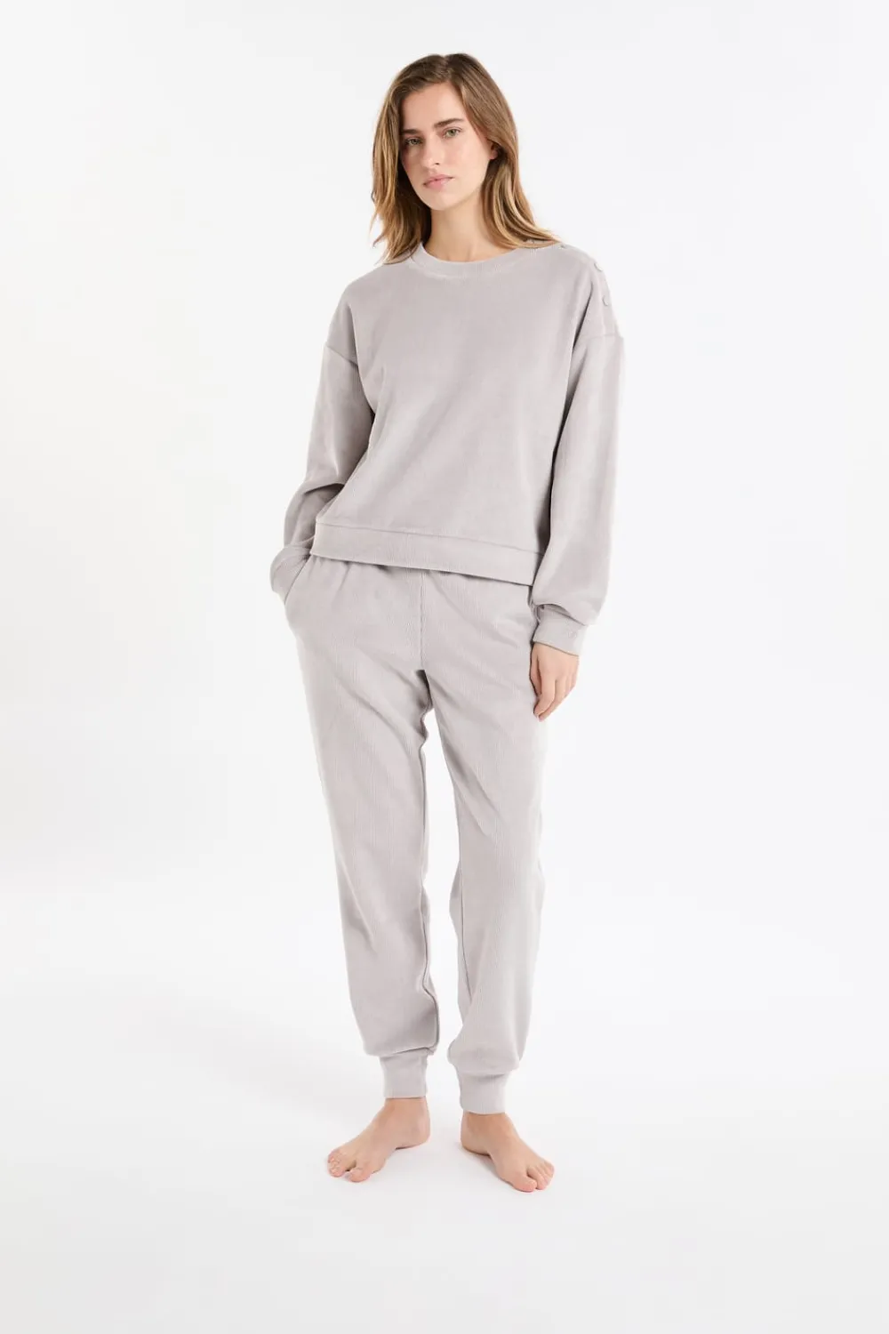 Clearance ETAM Sudadera de pijama con cuello redondo GRIS