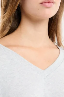 New ETAM Sudadera de pijama con cuello en V GRIS CLARO