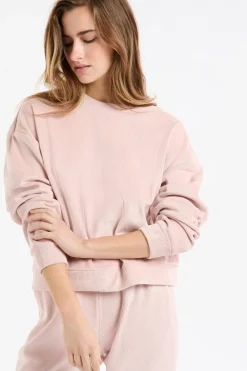 Clearance ETAM Sudadera de pijama con cuello redondo ROSA EMPOLVADO