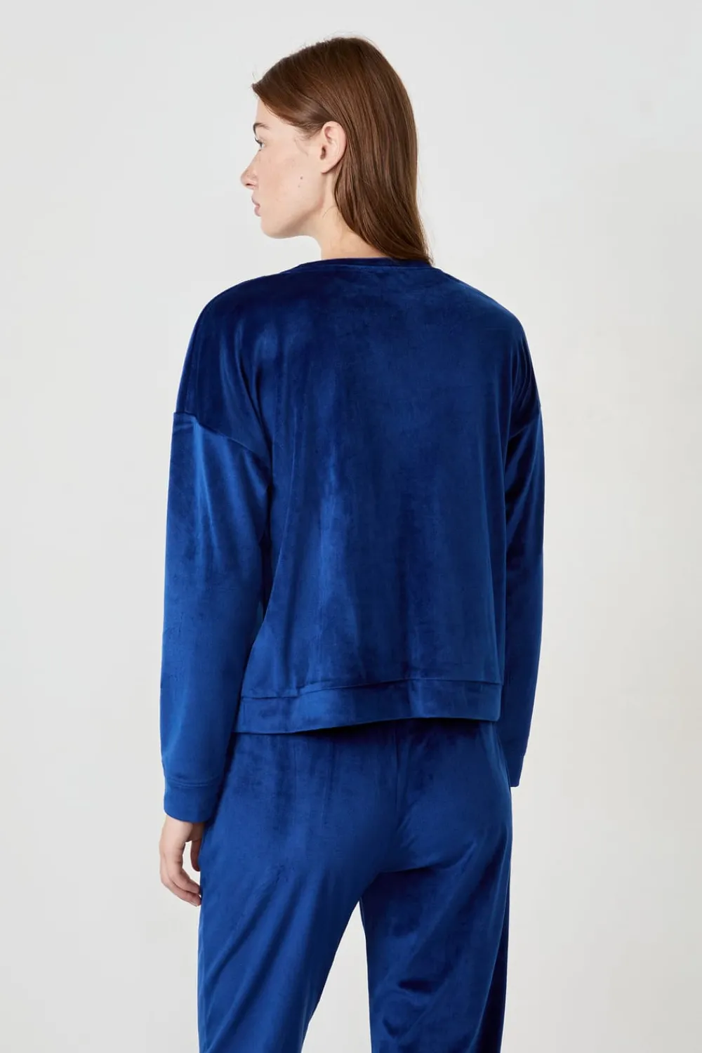 ETAM Sudadera de pijama con efecto terciopelo AZUL MARINO