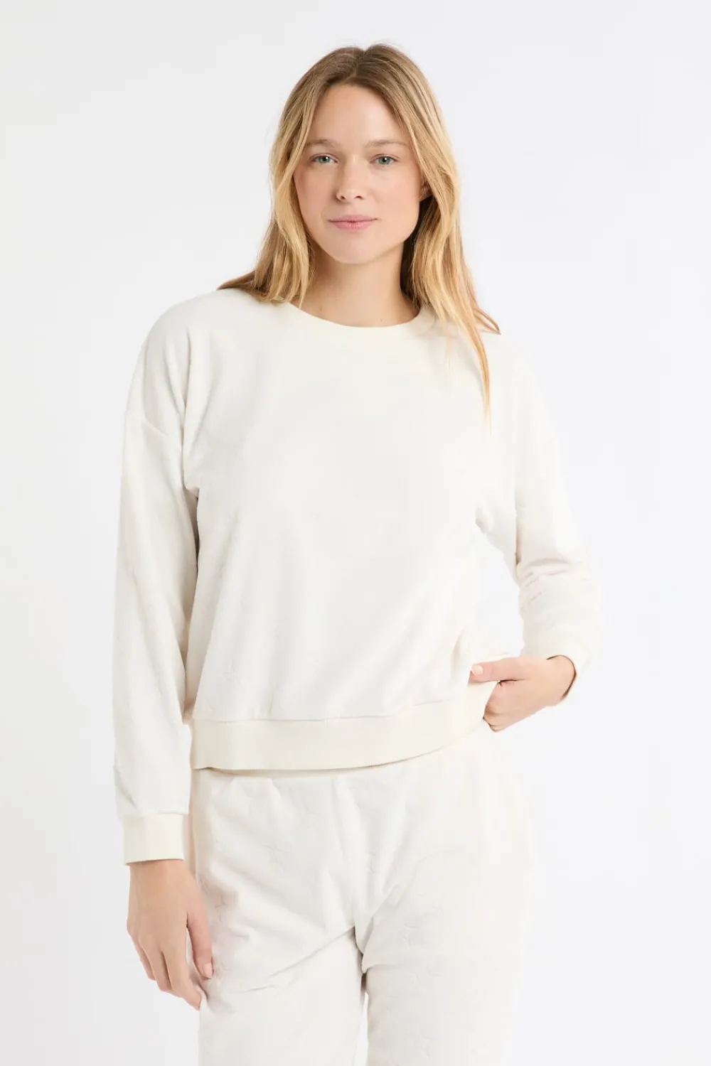 ETAM Sudadera de pijama con estampado de estrellas crudo