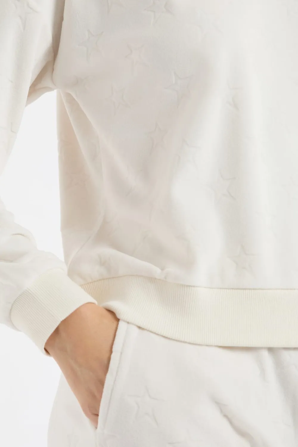 ETAM Sudadera de pijama con estampado de estrellas crudo