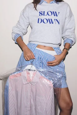New ETAM Sudadera de pijama con inscripción en algodón GRIS CLARO