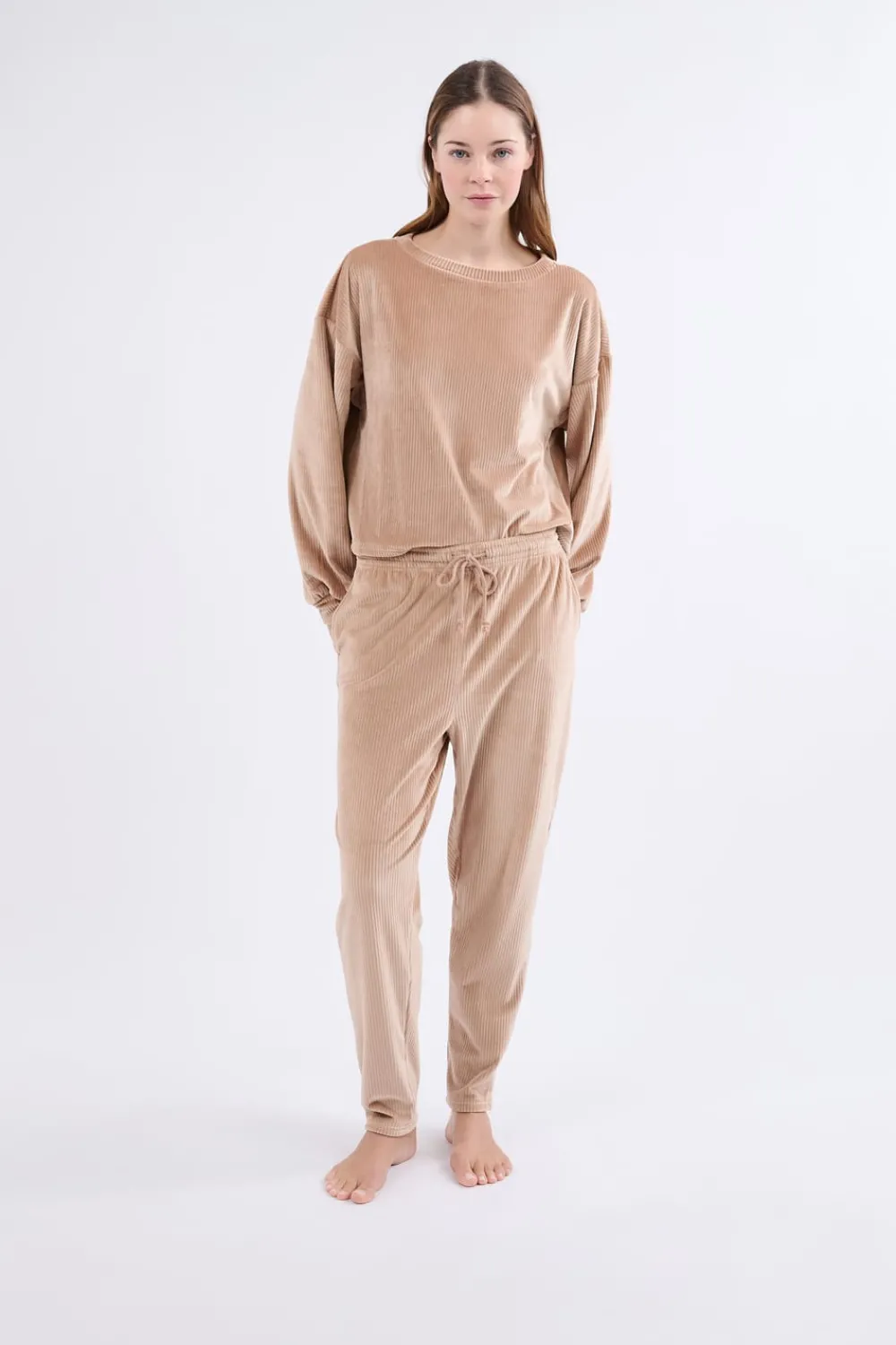 Clearance ETAM Sudadera de pijama de terciopelo TOPO