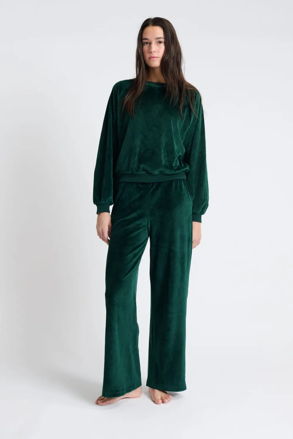 New ETAM Sudadera de pijama de terciopelo VERDE OSCURO