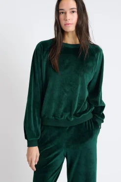 New ETAM Sudadera de pijama de terciopelo VERDE OSCURO