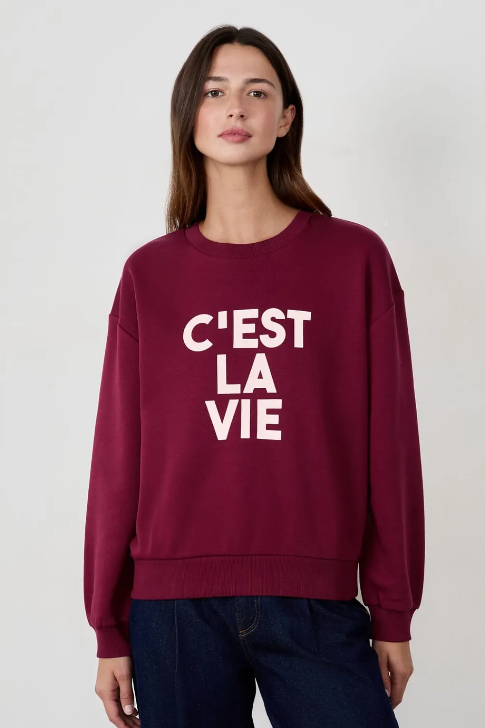 Sale ETAM Sudadera estampada "C'est la vie" BURDEO