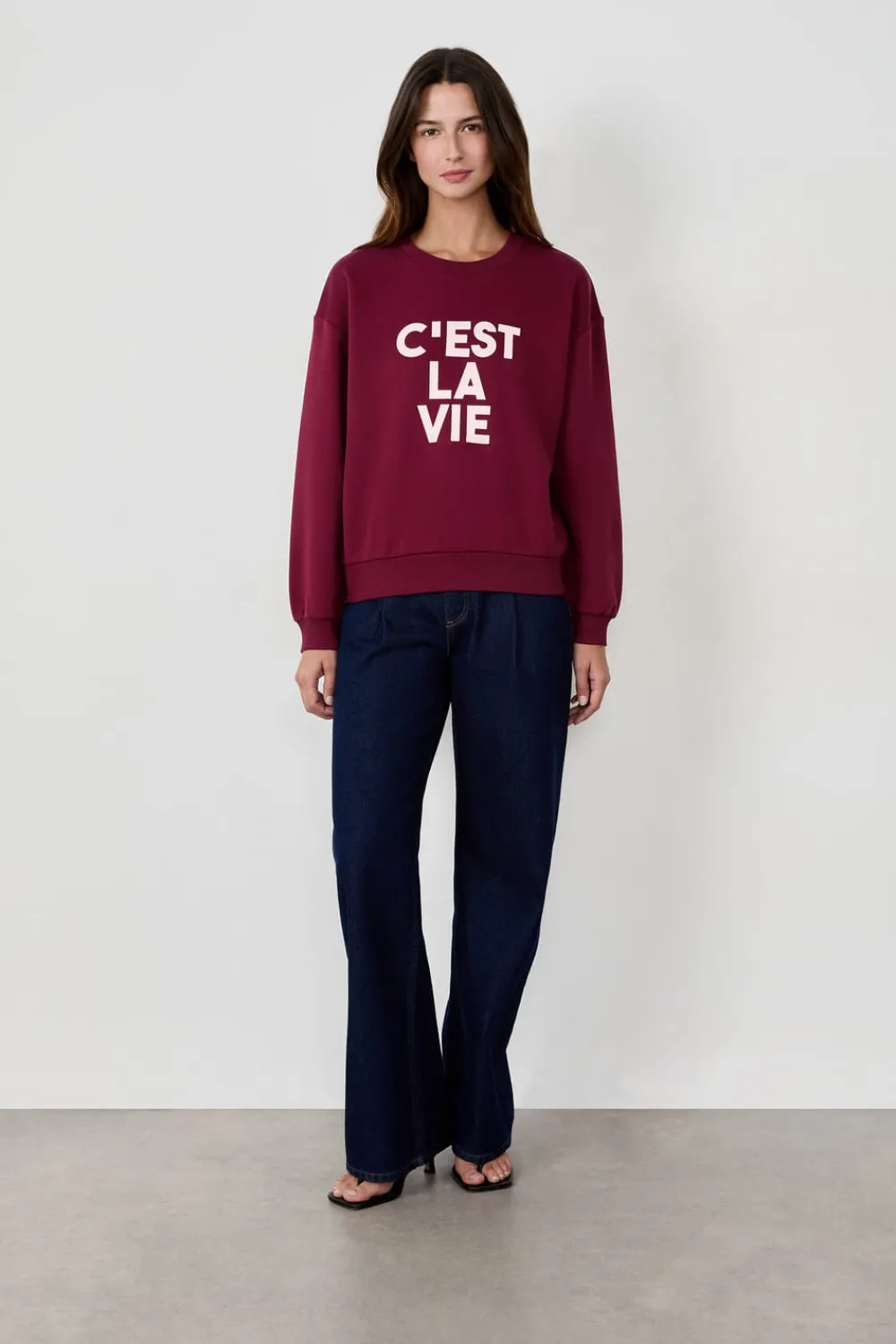 Sale ETAM Sudadera estampada "C'est la vie" BURDEO
