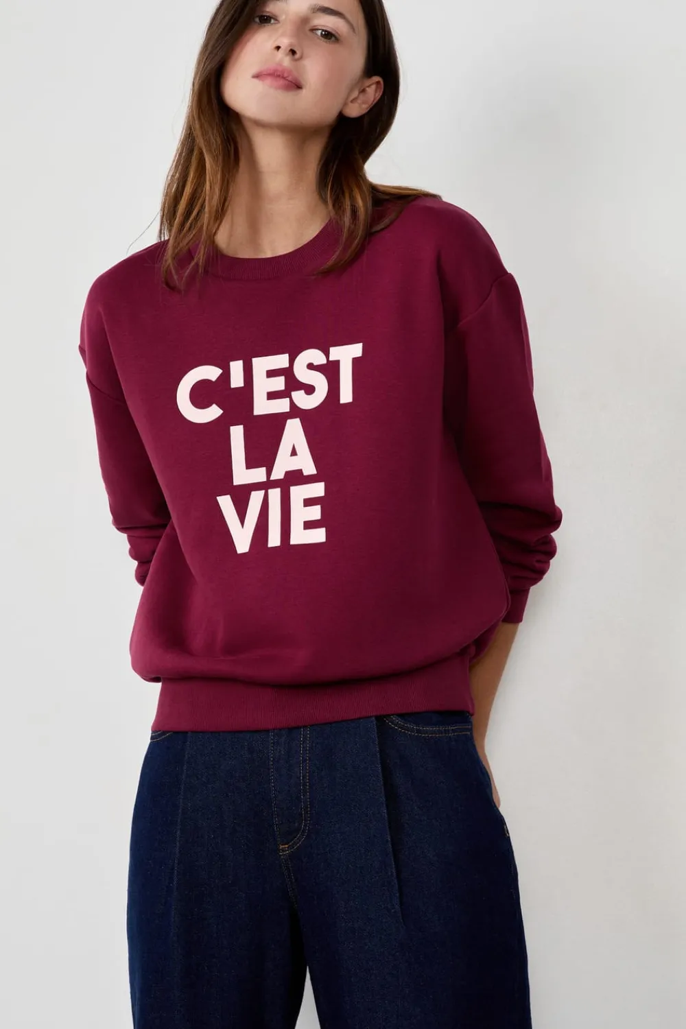 Sale ETAM Sudadera estampada "C'est la vie" BURDEO