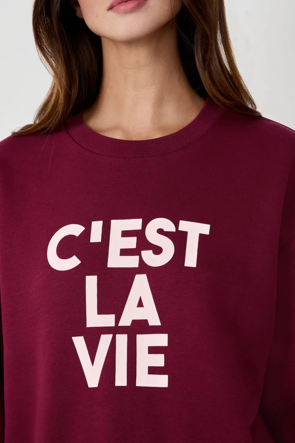 Sale ETAM Sudadera estampada "C'est la vie" BURDEO
