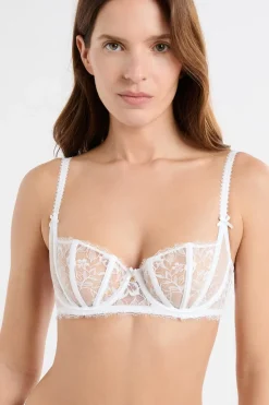 Discount ETAM Sujetador balconette de encaje BLANCO