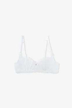 Discount ETAM Sujetador balconette de encaje BLANCO