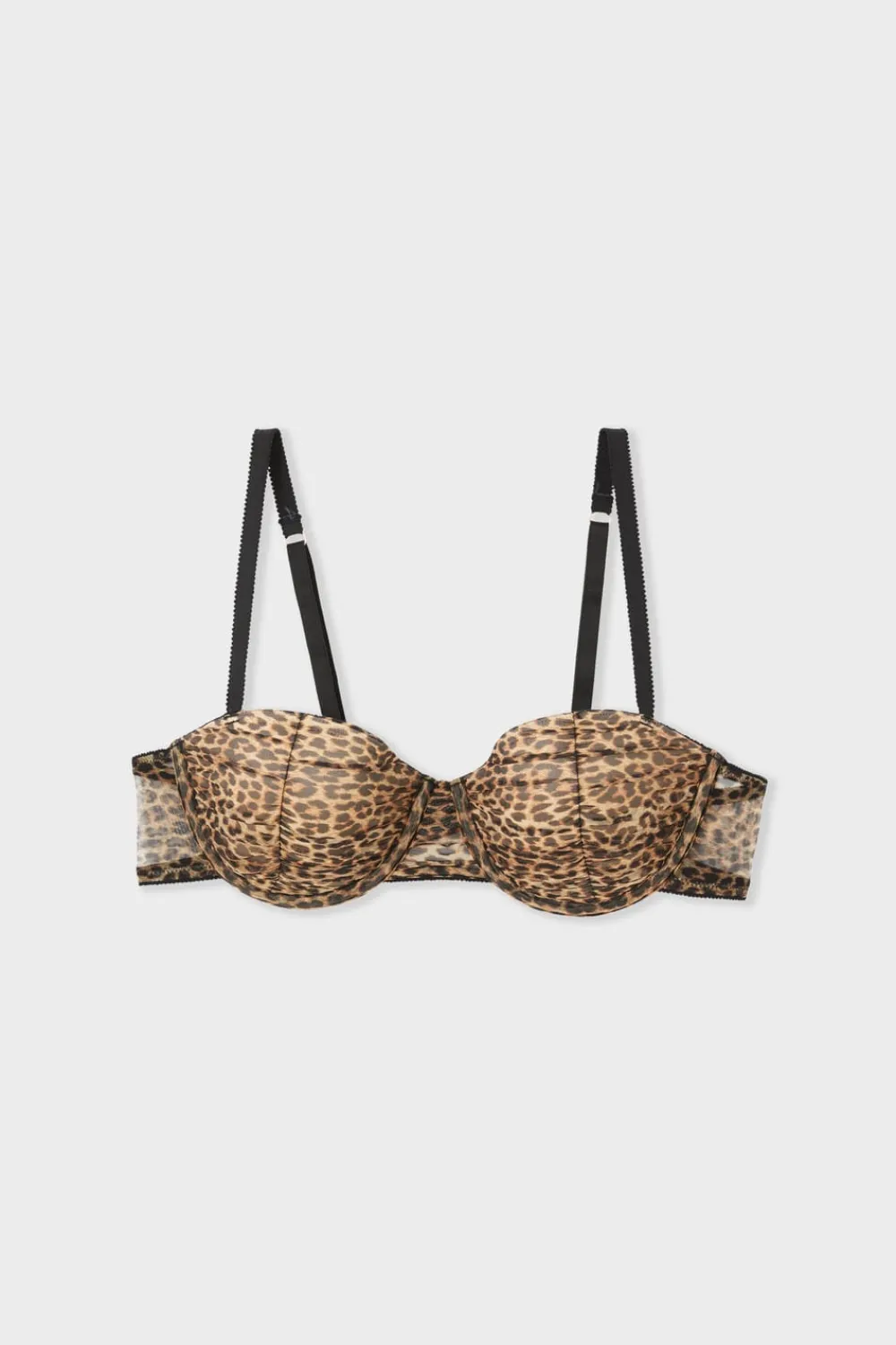 Sale ETAM Sujetador balconnet con copas finas de tul MARRON