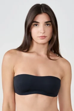 Outlet ETAM Sujetador bandeau aros suaves tirantes desmontables NEGRO