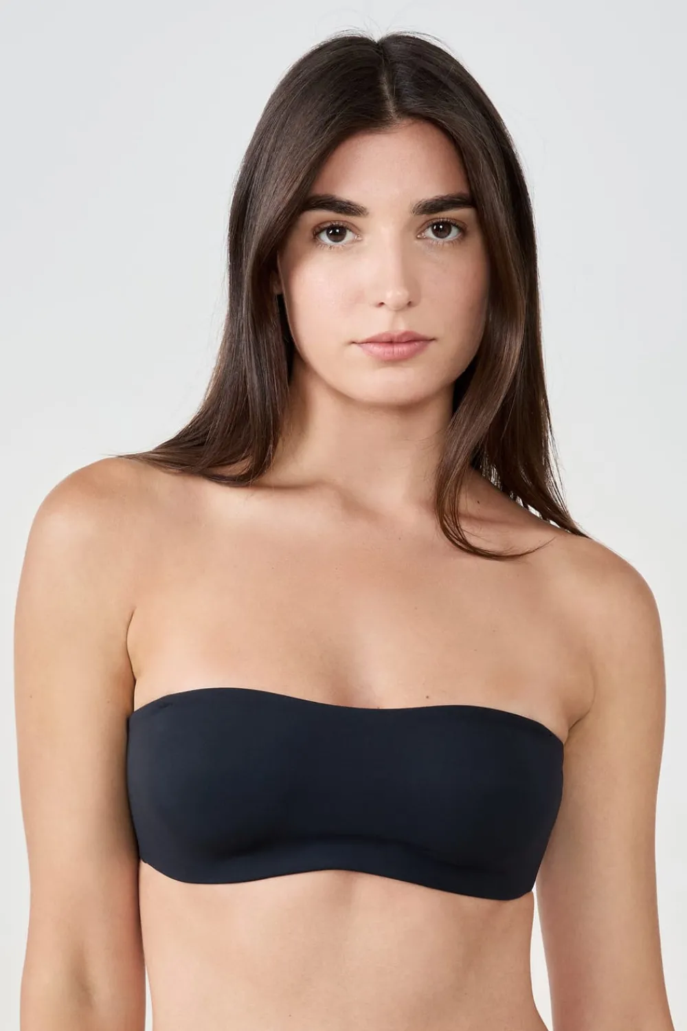 Outlet ETAM Sujetador bandeau aros suaves tirantes desmontables NEGRO