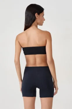 ETAM Sujetador bandeau con aros de algodón orgánico elástico NEGRO
